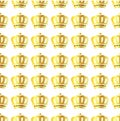 Golden crown seamless pattern. Web banner royal design. Corona background. Royalty Free Stock Photo